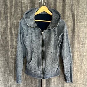 Lululemon blue heathered zip up hoodie sweatshirt size 4